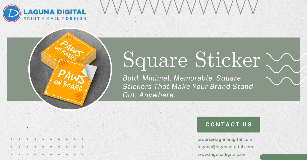 Square Stickers for Modern Minimal Branding